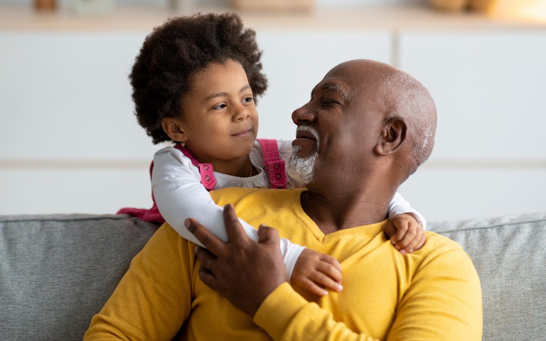Older person looking after child